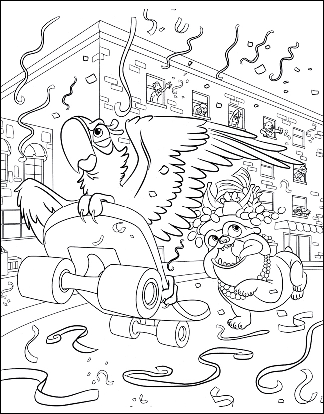 Голубчик на скейте и Луиз сзади