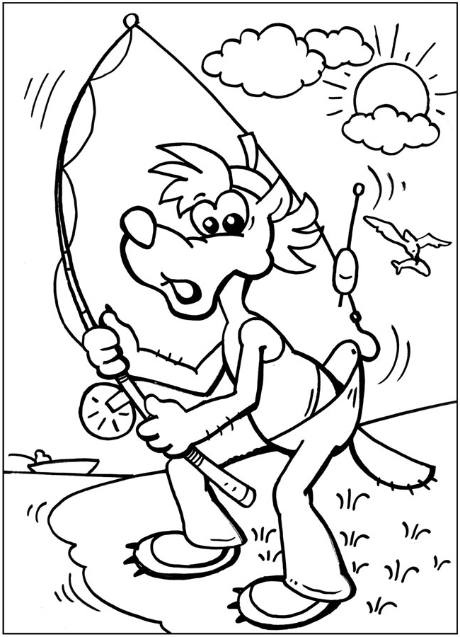 Волк на рыбалке